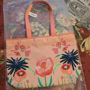 Clinique Coral Floral Tote Bag